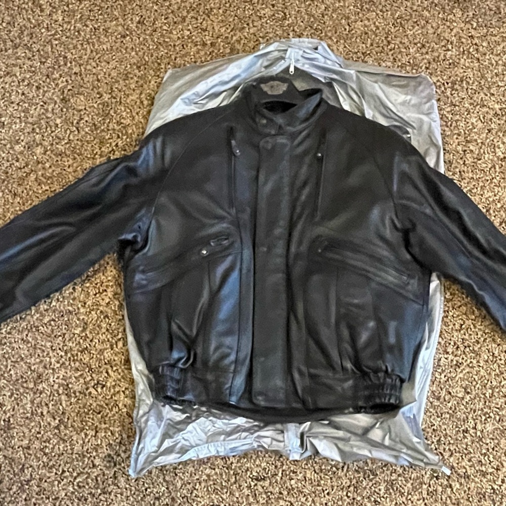 Harley-Davidson Black Leather Bomber Jacket